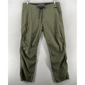 LAIRD Pants Mens 34 Performance Hiking Ankle Zip Drawstring Cotton Blend Green